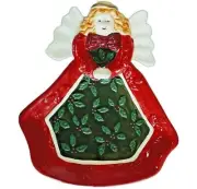 Studio Nova Christmas Angel Candy Dish Hand Painted 8"L x7"W