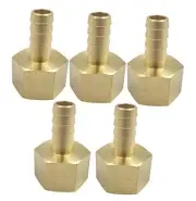 5Pcs 3/8'' Barb x 1/2'' NPT Female Brass Fitting Hose Barb Adapter,Brass Pipe