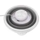 (Gray)Mini Washer 10L Foldable Portable Ultrasonic 4 Gear Washing AC