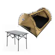 Adventure Kings Double Swag Big Daddy Deluxe + Aluminium Roll-Up Camping Table