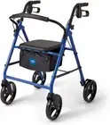 Medline Steel Rollator Walker for Adult Mobility Impairment, Blue, 350 Lb. Weigh