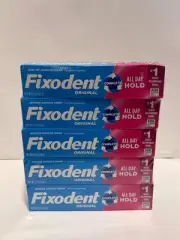 Fixodent Complete Original Denture Adhesive Cream, 2.4 oz, 5-Pack