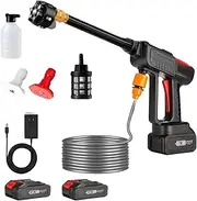 Saker Sakerplus Portable Cordless Pressure Washer, Portable Car Pressure Washer, 20000mAh Battery Power Washer, with 6-in-1 Nozzle for Car,Driveway,Patio,Fence,Home (20000mAh+6-in-1 Nozzle)