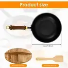 Uncoated Iron Pan with Lid and Spatula Nonstick Hand Forged Pot Heat UnPzd