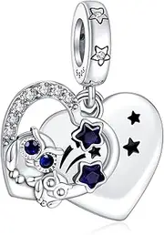 [Rimgoris] 925 Sterling Silver Charms for Women Bracelets Necklace Firefly Glow-At-Night Dangle Rabbit Pink Heart Stone Mother's Day Basket Full Easter Eggs Dragonfly Bird Butterfly Firefly Paw & Bone