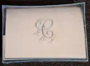 VINTAGE STATIONERY NOTELETS BOXED - Embossed ALPHABET INITIAL LETTER 'C'