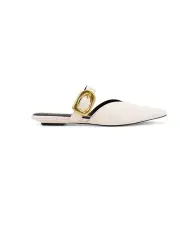 [Siren] Allegra Closed Toe Buckle Slide in Chalk