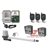 Single Swing Gate Automation, APC Gate Opener with 2 Wireless Button & 3 Remotes