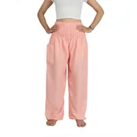 在飛比找PChomeThai泰國購物優惠-Chinrada 素色高腰縮口大象褲 - 粉色 （無尺碼）縮