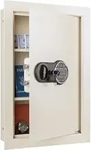 In-Wall Safe - Home or Business Safe with Keypad and 2 Manual Override Keys - Protects Cash, Jewelry, Passports, and More by Paragon Safes (Cream)