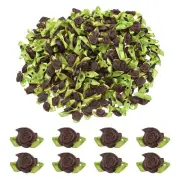 500 Pcs Mini Ribbon Roses Flowers Bows for Crafts, 15mm/0.6" Dia, Coffee