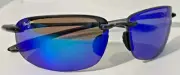 NEW UNUSED Wrap Sport Maui Jim B407-11 HOOKIPA Sunglasses Grey Blue Polariz Lens