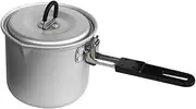 Perfk Camping Pot Cooking Pot Aluminum Alloy Ultralight Cookware with Foldable Handle for Outdoor Home Picnic Backpacking Traveling