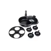 Non-Stick Carbon Steel Egg Poacher and Fry Pan Set