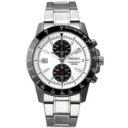 Seiko Chronograph SNN187P1 Quartz Watch Panda Tachymeter New 100m 7t94 New