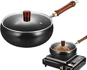 Nonstick Wok,Iron Cooking Wok with Lid - Heat-Resistant Flat Bottom Induction Cookware, No Coating Kitchen Tool for Commercial Hotel Home