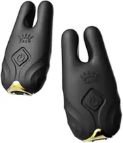 Zalo Nave Vibrating Nipple Clamps, Obsidian Black