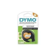 Dymo 18771 - 12mm x 2m Black On White LetraTag Iron-On Fabric Label Tape Label