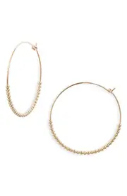 Nashelle Classic Beaded Hoop Earrings in Gold Fill at Nordstrom One Size
