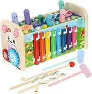 NAMOARLY 1 Set Musical Hammer Early Learning Pounding Game Educational Preschool for Bright Colors for Engaging Play