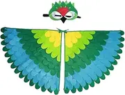 Adorable Dress-Up Bird Wings, 19.68 Inches Gradient Color Costume, Skin-Friendly Peafowl Design, Reusable Colorful Wings for Kids, Halloween Party Outfit