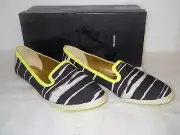 Dolce Vita New Womens Razia Black White Fabric Slip On Shoes 9 M