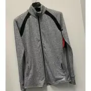 BGC Activewear Full Zip Jacket Women's Medium gray/black Training Powermesh NEW