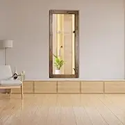 Walnut Wooden Mirror 54 x 163 cm Full Length Frame for Home Décor Bedroom Hallway Living Room Lounges Timeless Elegance Rectangular Design