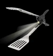 Outdoor Edge Grill Beam Spatula Flashlight Scraper Bottle Opener Serrated Edge