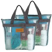 Mesh Shower Caddy Bag Portable Hanging Toiletry and Bath Organizer with Zipper