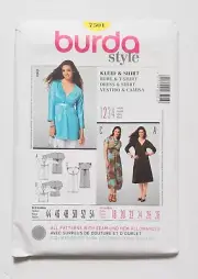 Burda Style 7501 Dress Shirt Size 18-28 Uncut Sewing Pattern 2011