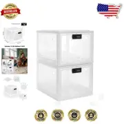 Childproof 2-Pack Transparent Lock Boxes with Combination Lock for Safe Storage