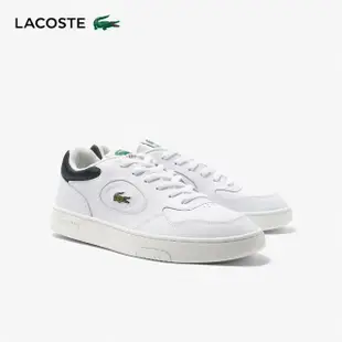 【LACOSTE】男鞋-皮革車線運動鞋(白色)