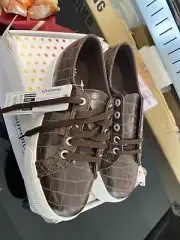 New Superga 2790 CROCODILE TL BROWN MULTI platform womens shoes sz 6.5