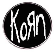Music lapel pin - Band Logo - KORN (White)- Australian Stock - Free Au Post