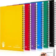 Lewtemi 6 Pack Small Left Handed Notebook 8"X5" Lefty Spiral Notebooks Wire Boun