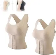 [NAMSAT] 3 in 1 Waist Buttoned Trainer Bra-Shapewears All-In-One Gathering Seamless Padded Posture Correction Vest