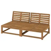 NÄMMARÖ 2-seat modular sofa, outdoor/light brown stained, 162 cm