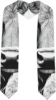 [SKKNT] Cow Collection Print Graduation Shawl Stole For Academic Commencements Honor Sash Congratulations Gift