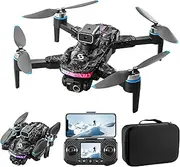 Drone with Dual Camera, Drones with Brushless Motor Altitude Hold, Gesture Selfie, 360°Flips One Key Take Off/Landing Lightweight and Foldable Mini Drones for Adults and Beginners