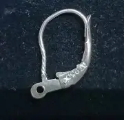 SINGLE Solid 950 PLATINUM LEVER BACK Twist Euro Earring 950 Setting CLOSED Ring