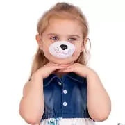 Puppy Dog Animal Halloween Costume Accessory Nose, White Black, One-Size