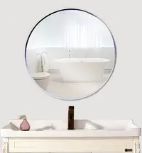 在飛比找松果購物優惠-圓鏡 鏡子 衛浴鏡 梳妝鏡 50CM 北歐浴室鏡 圓鏡衛生間