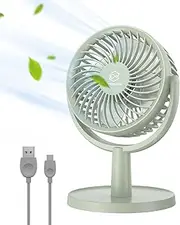Mini Desk Fan, USB Powered Desktop Fan with 4 Speeds, Small but Powerful Strong Airflow Work Quiet, 310° Adjustment, Portable Personal Air Circulator Fan for DesktopTable Office Bedroom (Green)