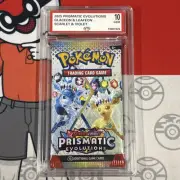Graded 10 2025 Prismatic Evolutions Sealed Booster Cards Pack Glaceon Leafeon