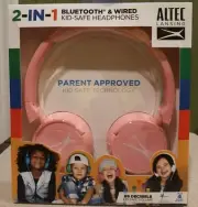 Altec Lansing 2-in-1 Bluetooth & Wired Kid-Safe Headphones - Pink (MZX250)