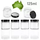 12 Black Lid Mini Small SOHO Glass Jars Party Favour Lolly Jar Wedding Jam 125ml