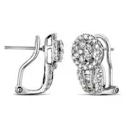 1 CT. T.W. Composite Diamond Frame Hoop Earrings in Sterling Silver