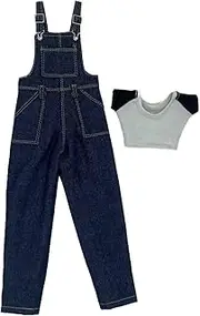 Wmqbjta 1/6 Scale Male Doll Outfit with Short Sleeve and Wide Leg Pants, Dark Blue Pants