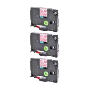 3PK TZ TZe132 Red on Clear Label Tape For Brother P-Touch PT-1000 1010 12mm*8m